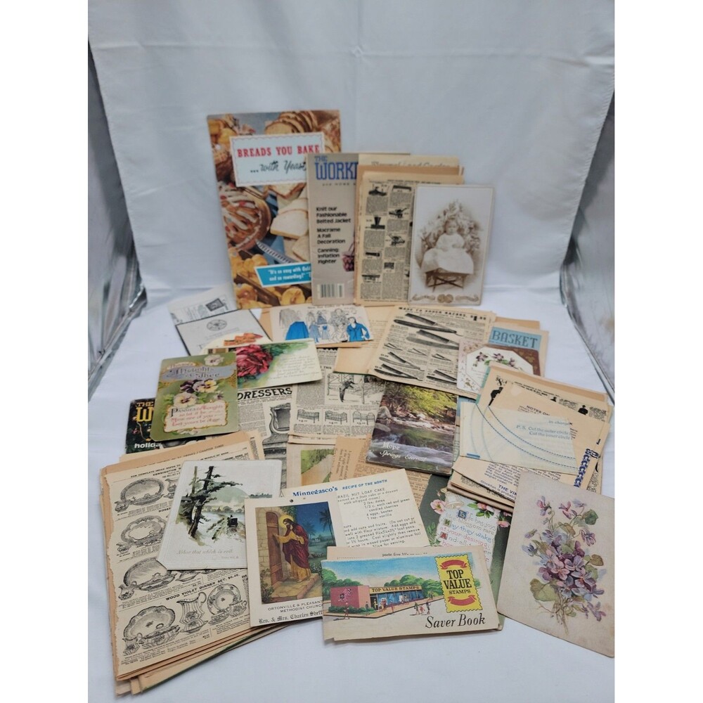 Vintage Paper Ephemera Lot Mixed Junk Journal Scrapbooking